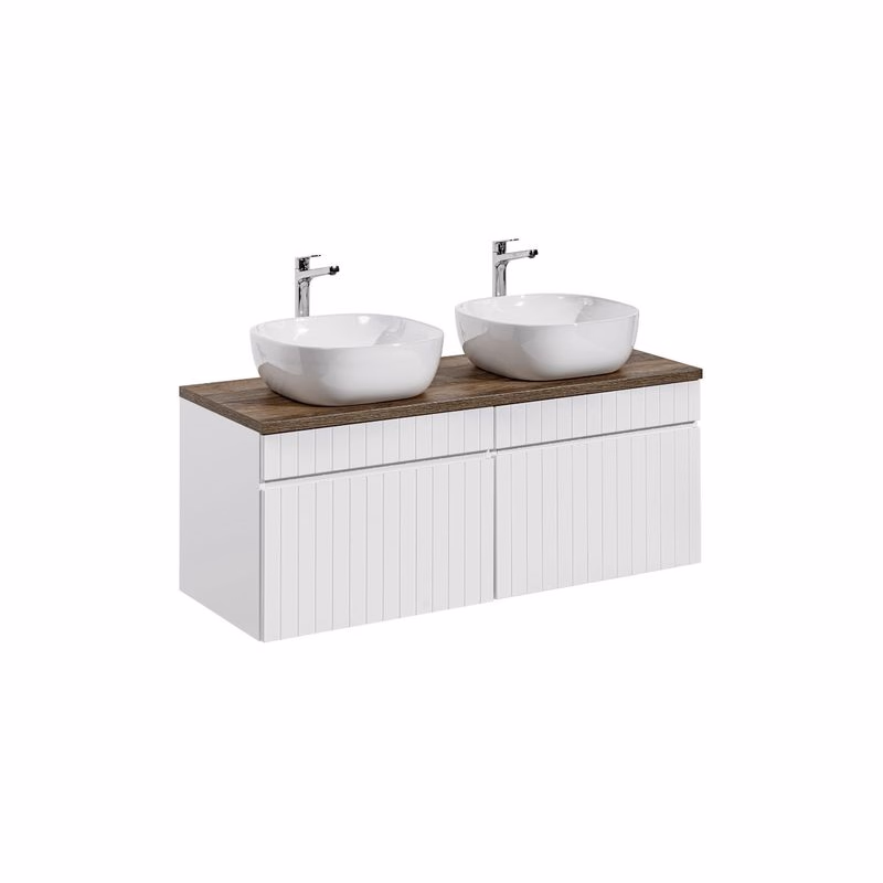 ArtCom Kúpeľňová skrinka s umývadlom a doskou ICONIC White DU160/1 | 160 cm