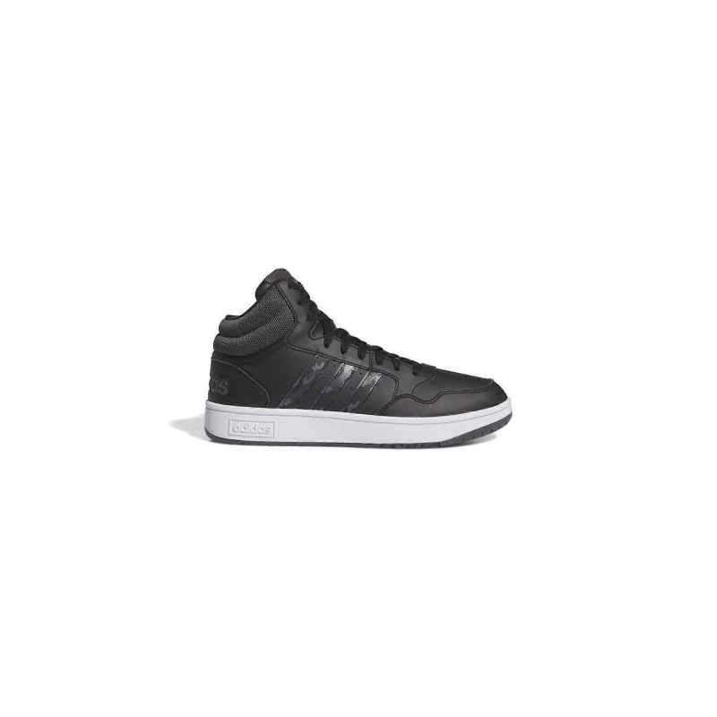 Pánske členkové zimné topánky ADIDAS Hoops 3.0 Mid WTR core black grey six cloud white