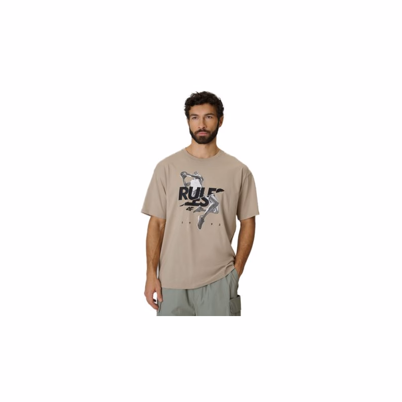Pánske tričko s krátkym rukávom 4F TSHIRT M3333-83S-BEIGE