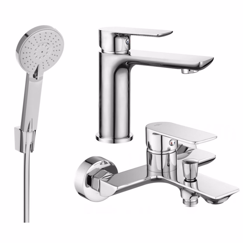 MEXEN/S - Alfa R40 Set umývadlové a vaňové batérie s príslušenstvom, chróm 745703R40-00