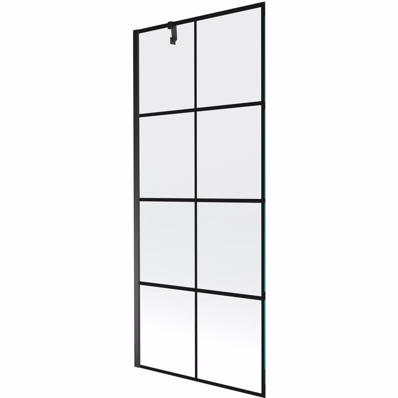 MEXEN/S - Next vaňová zástena FIX 80 x 150, čierny dekor, čierna 895-080-000-00-77-70