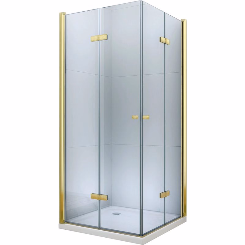 MEXEN/S - Lima Duo sprchovací kút 70 x 70, transparent, zlato 856-070-070-50-00-02
