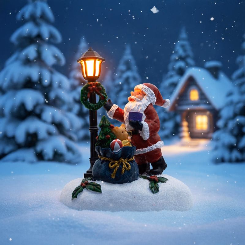 LED vianočná figúrka Santa, darčekové vrecko