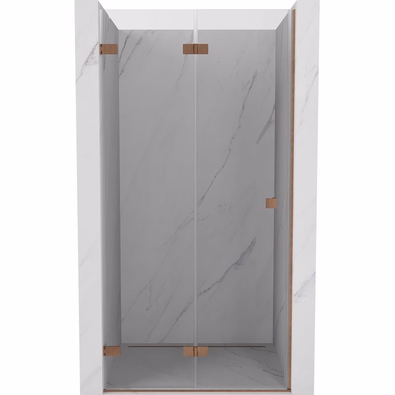 MEXEN/S - Lunar-F skladacie sprchové dvere ľavé 65, transparent, meď kartáčovaná 836-065-000-65-00-L