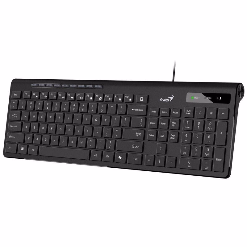 Genius Slimstar 230 II, Klávesnica, drôtová, USB, CZ+SK layout, Copilot kláves, čierna