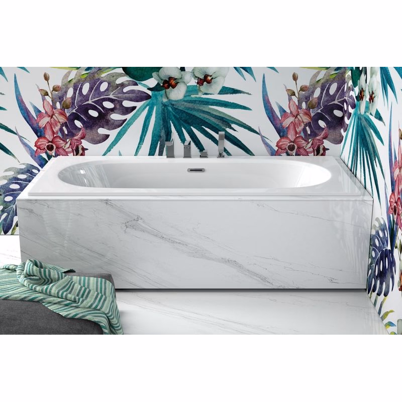 BESCO - Obdĺžniková vaňa VITAE SLIM+ - Farba sifónu - Biela, Nožičky k vani - Bez nožičiek, Rozmer vane - 170 × 75 cm VANVIT17SLIMPLW