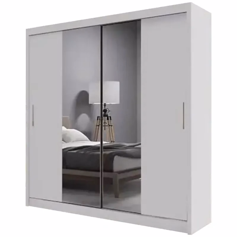 Skriňa Ola biela so zrkadlom 200 cm