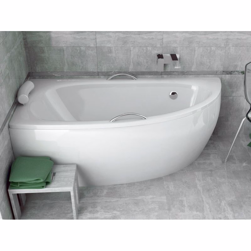 BESCO - Asymetrická vaňa MILENA - Nožičky k vani - S nožičkami, Rozmer vane - 150 × 70 cm, Spôsob prevedenia - Ľavé VANMIL150L+OLVPINOZ