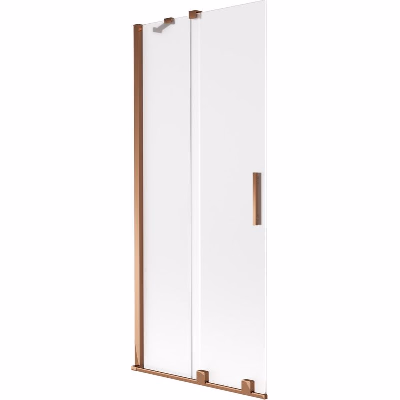 MEXEN/S - Velar dvojkrídlová posuvná vaňová zástena 80 x 150, dekor, ružové zlato 896-080-000-31-60