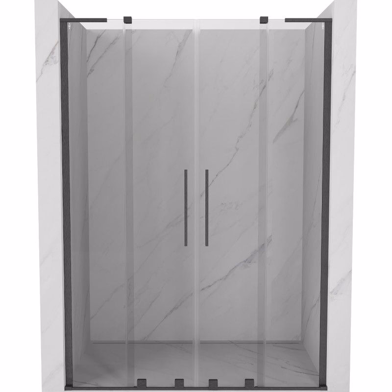 MEXEN/S - Velar L Duo posuvné sprchové dvere 140, transparent, grafit kartáčovaná 871-140-003-02-66