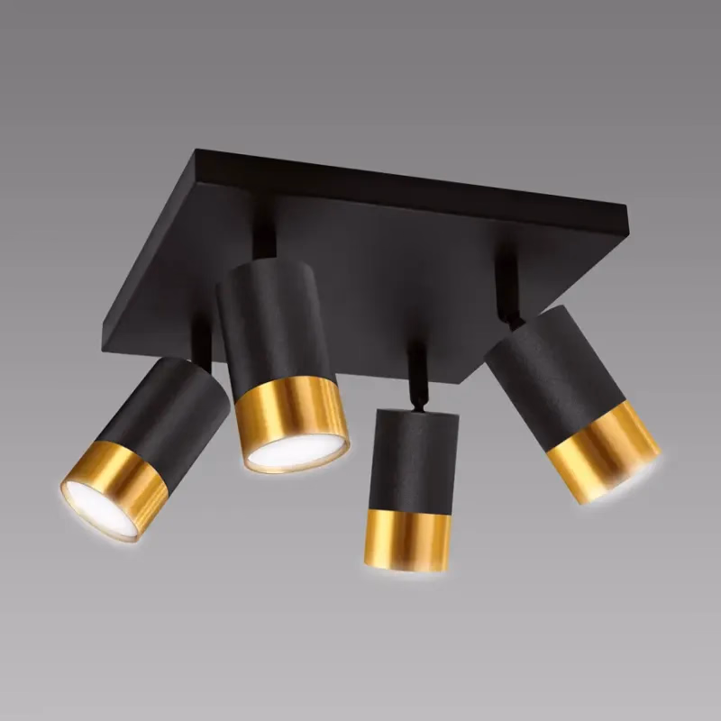 Stropné svietidlo PUZON SPT GU10 4D black/gold 04129 LS4