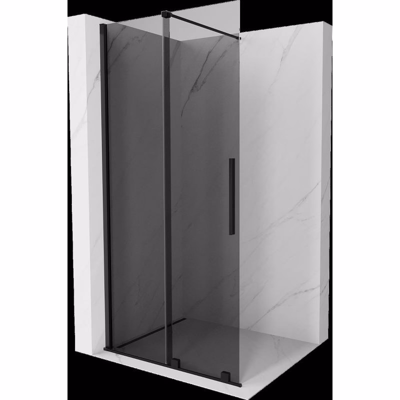 MEXEN/S - Velar Sprchová zástena posuvná Walk-in 100 x 200, grafit 8 mm, čierna 871-100-000-43-70