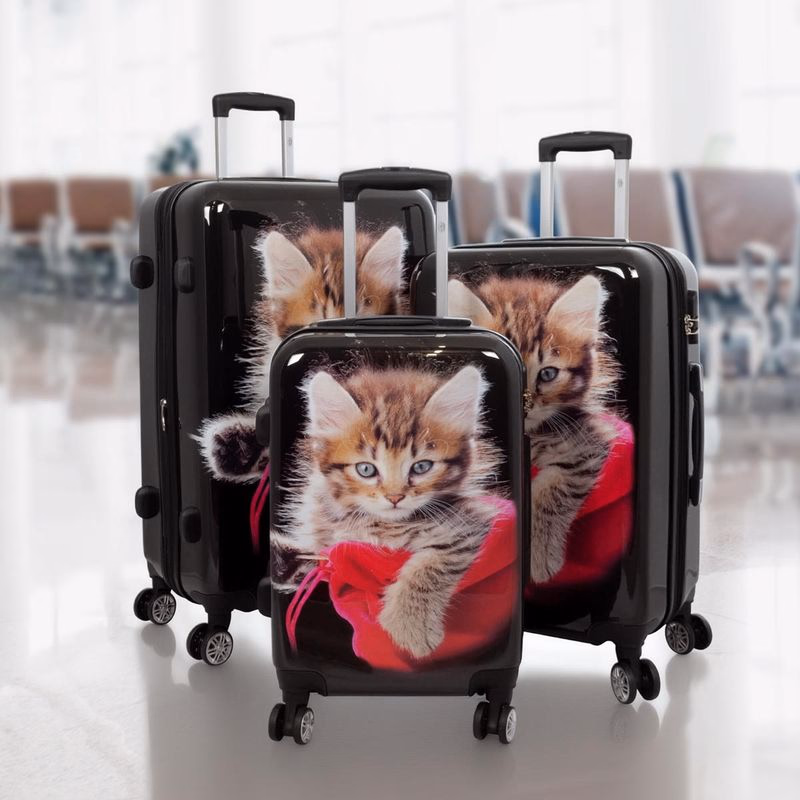 Cestovné kufre Cat, sada 3 kusov, čierne