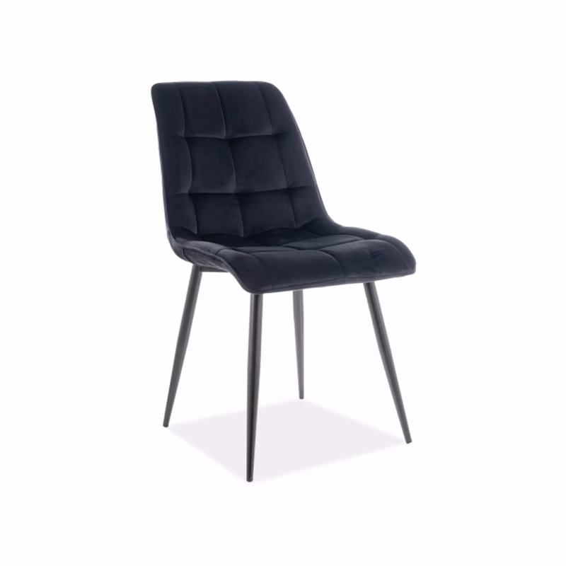 Signal Jedálenská stolička CHIC VELVET | čierne nohy Farba: Čierna / Bluvel 19