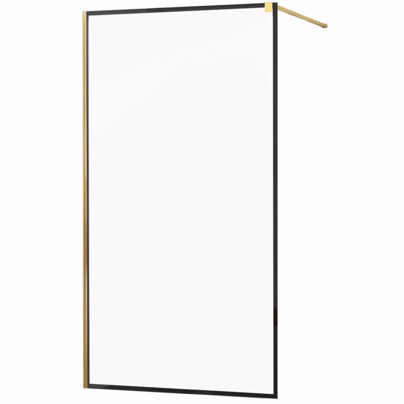 MEXEN/S - KIOTO Sprchová zástena WALK-IN 80x200 cm 8 mm, zlatá, čierny profil 800-080-101-50-70