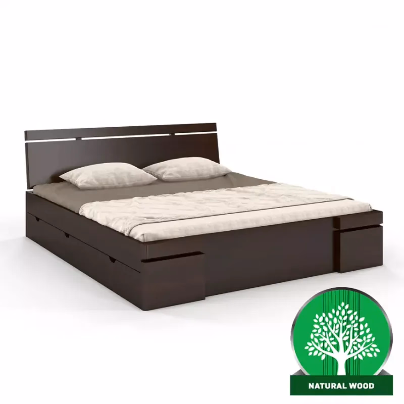 Posteľ borovicová Skandica Sparta maxi+zásuvka 180X200 palisander