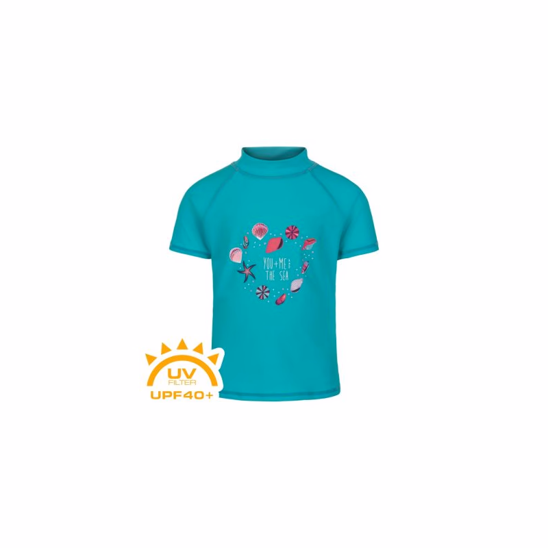 Dievčenské tričko na kúpanie COLOR KIDS T-shirt w. print-atlantis