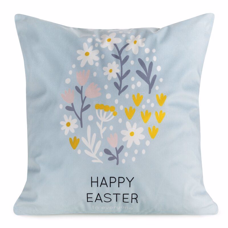 ArtFir Veľkonočná obliečka na vankúš EASTER 11 | modrá/žltá 45 x 45 cm