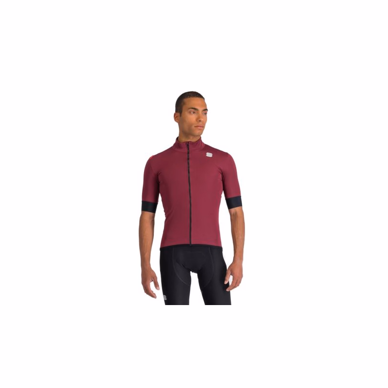 Pánska cyklistická bunda SPORTFUL Fiandre light no rain jacket short sleeve, red wine
