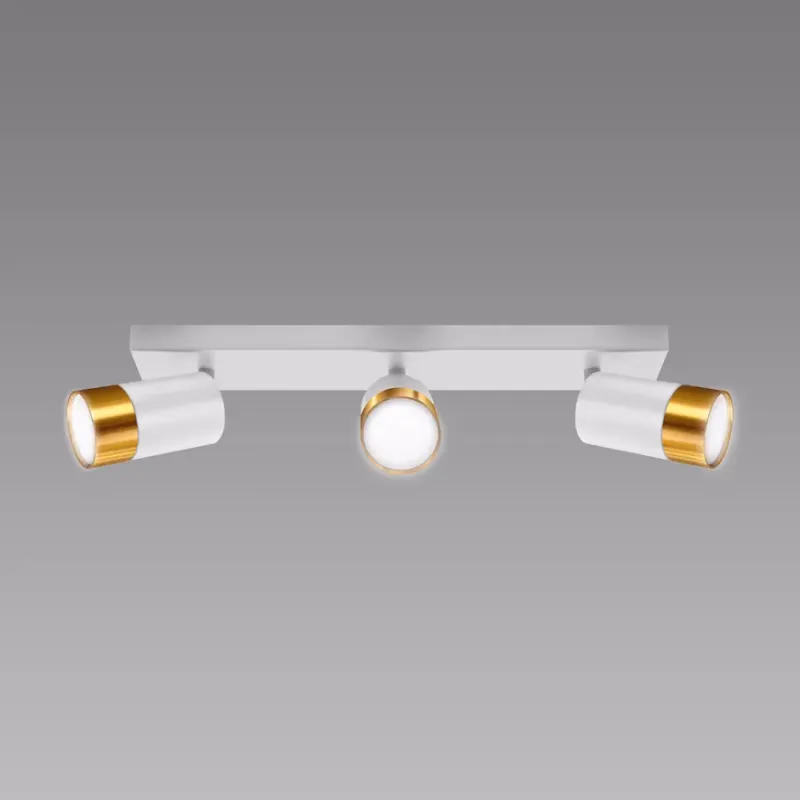 Stropné bodové svietidlo PUZON SPT GU10 3L WHITE/GOLD 04126 LS3
