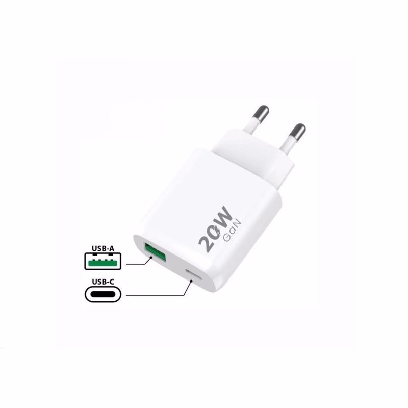 WG - Sieťová nabíjačka 2x USB, 1x USB-C PD 20W + 1x USB-A QC3.0 18W, white