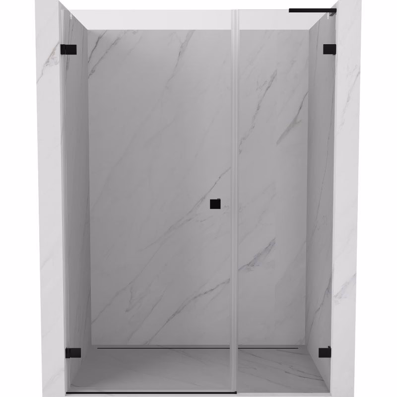 MEXEN/S - Lunar-B L sprchové dvere krídlové ľavé 125, transparent, čierna 832SL-125-050-70-00-L