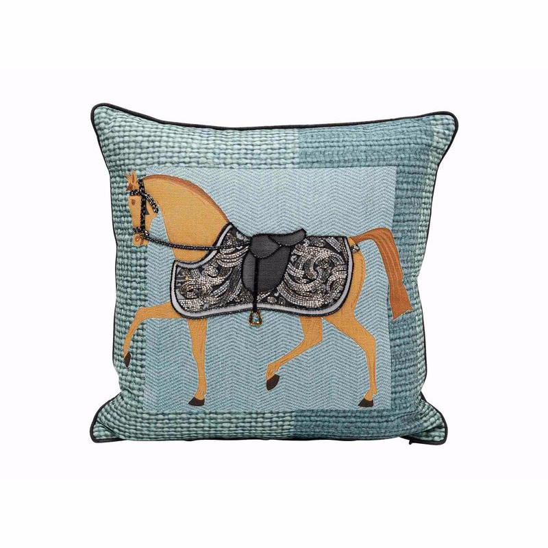 Show Horse Plaid vankúš modrý 45x45 cm