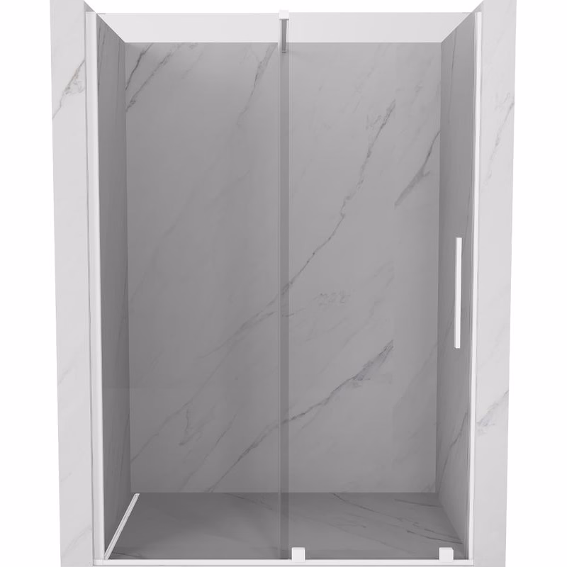 MEXEN/S - Velár posuvné sprchové dvere 130, transparent, biela 871-130-000-01-20