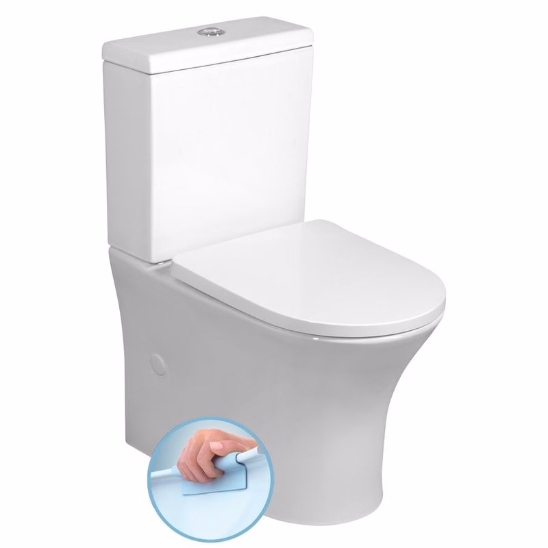 Bruckner - DARIO RIMLESS WC kombi misa s nádržkou, spodný/zadný odpad, biela 201.437.4