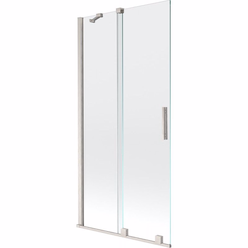 MEXEN/S - Velár dvojkrídlová posuvná vaňová zástena 90 x 150, transparent, nikel kartáčovaný 896-090-000-01-97
