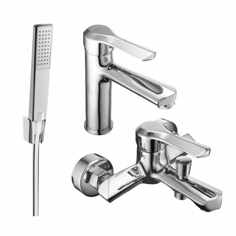 MEXEN/S - Saber R72 Set umývadlové a vaňové batérie s príslušenstvom, chróm 72103R72-00
