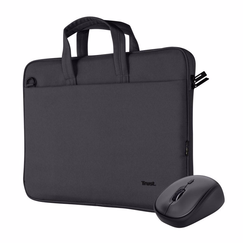 TRUST Sada taška na notebook 16" Notebook Bag + Bezdrôtová Myš, čierna