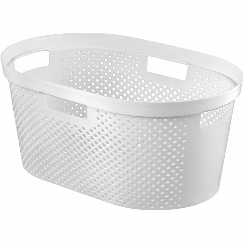 CURVER Kôš na čistú bielizeň INFINITY DOTS 40L | biela