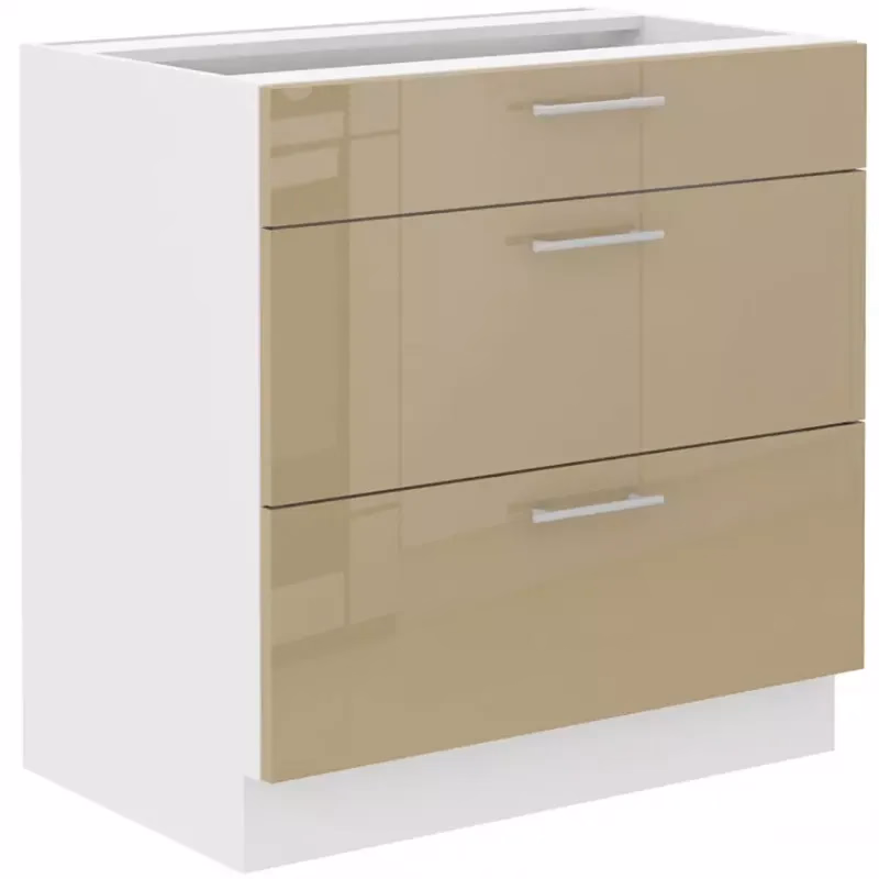 Kuchynská skrinka Lara 80d 3s Bb Mdf Cappucino lesk