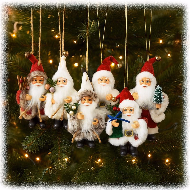 Vianočné ozdoby Santa Claus, sada 6 kusov