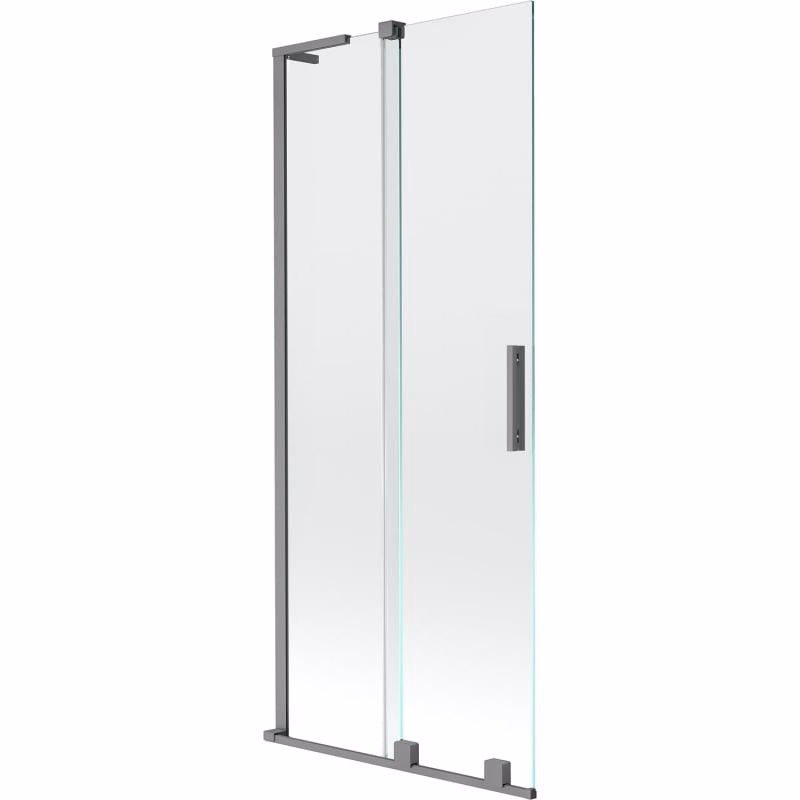 MEXEN/S - Velar L dvojkrídlová posuvná vaňová zástena 85 x 150, transparent, grafit metal 896-085-003-01-95