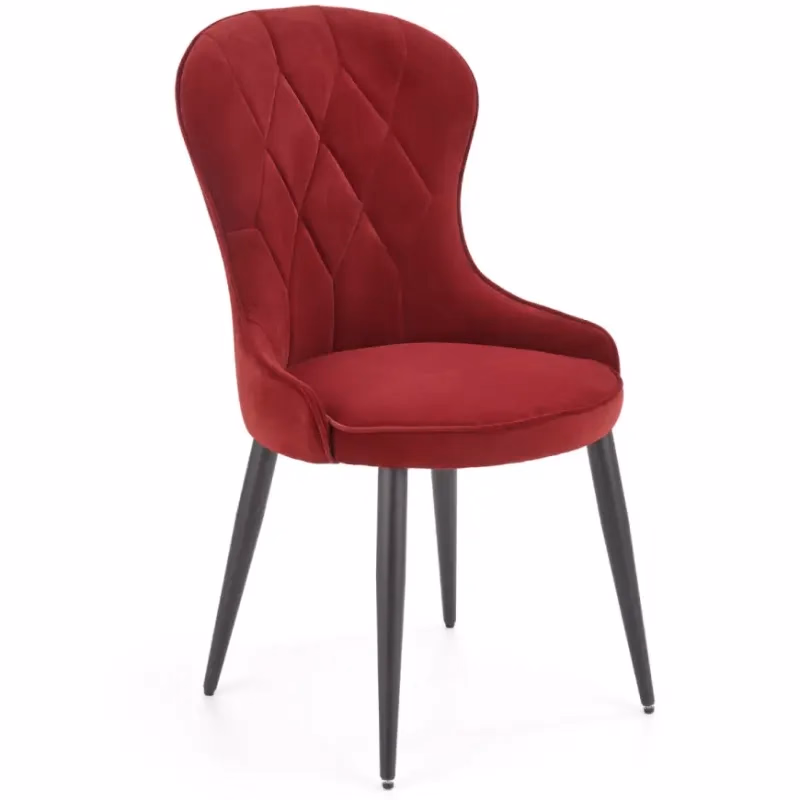 Stolička K366 Velvet/Kov Bordová