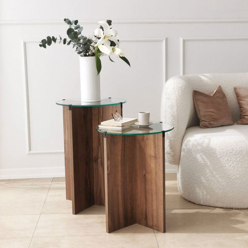 Sada odkladacích stolíkov (2 kusy) Lily - Walnut