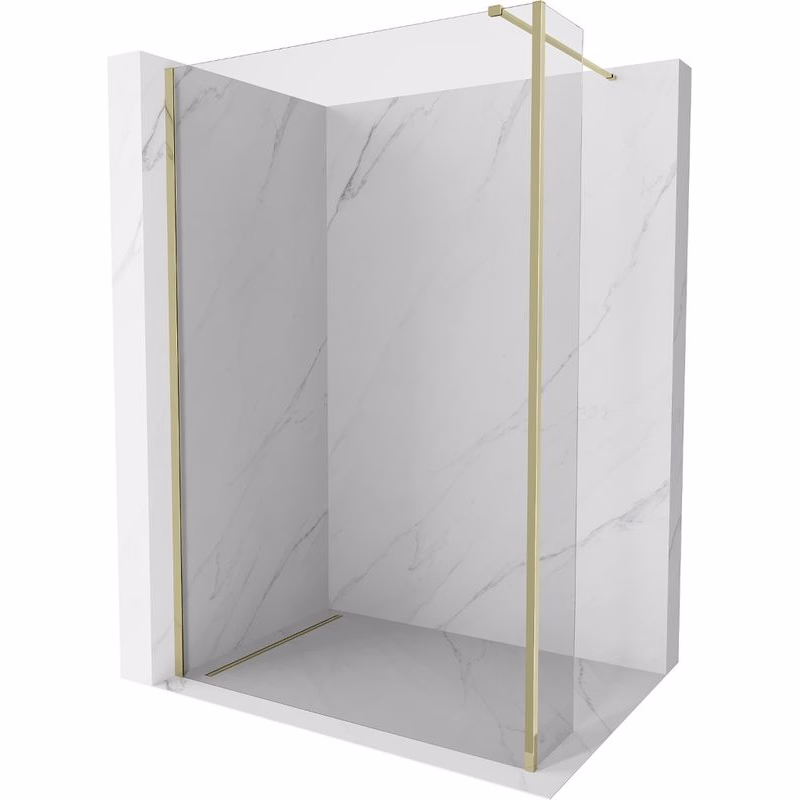 MEXEN/S - Kioto Sprchová zástena WALK-IN 120 x 40, transparent, zlatá 800-120-212-50-00-040