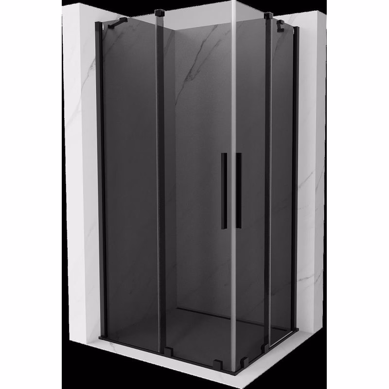 MEXEN/S - Velar Duo sprchovací kút, posuvné dvere 90 x 80, grafit, čierna 871-090-080-42-70
