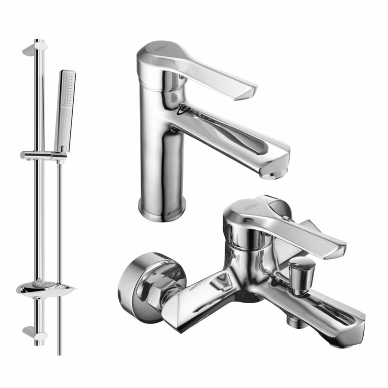 MEXEN/S - Saber DB72 Set umývadlové a vaňové batérie s príslušenstvom, chróm 72103DB72-00