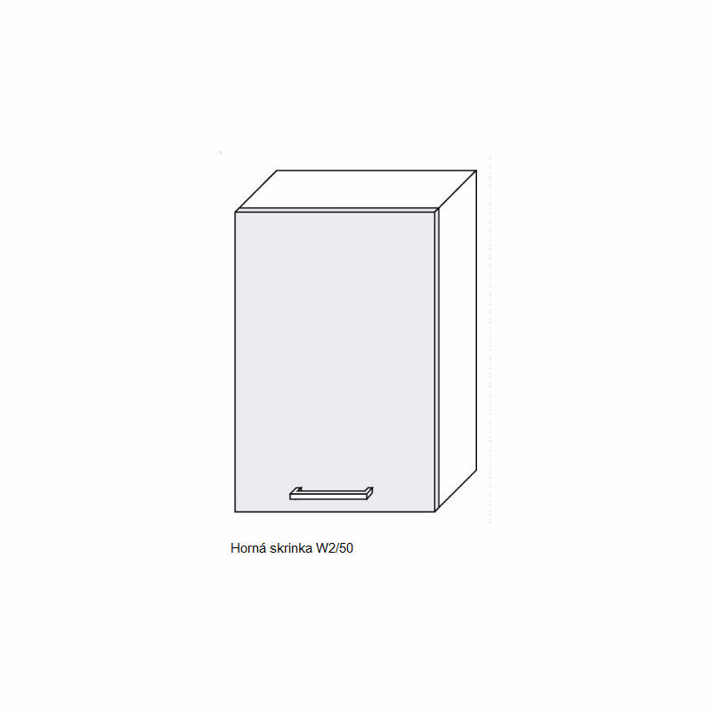 ArtExt Kuchynská linka Brerra - lesk Kuchyňa: Horná skrinka W2/50 / (ŠxVxH) 50 x 72 x 32,5 cm