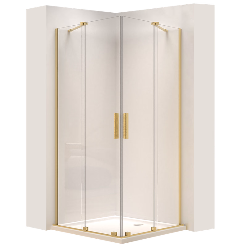 REA - Sprchová kabína Montana Double Gold Brush 90x90 REA-K6636