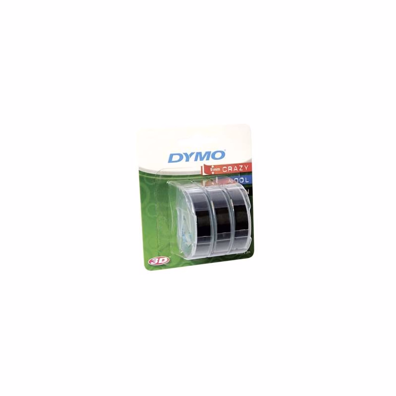 Dymo originál páska do tlačiarne štítkov, Dymo, S0847730, černý podklad, 3m, 9mm, 3D, 1 blister/3 ks