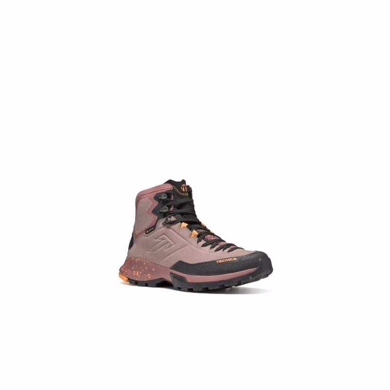 Dámska členková turistická celokožená obuv TECNICA Forge Hike MID GTX Ws, dark pink coral