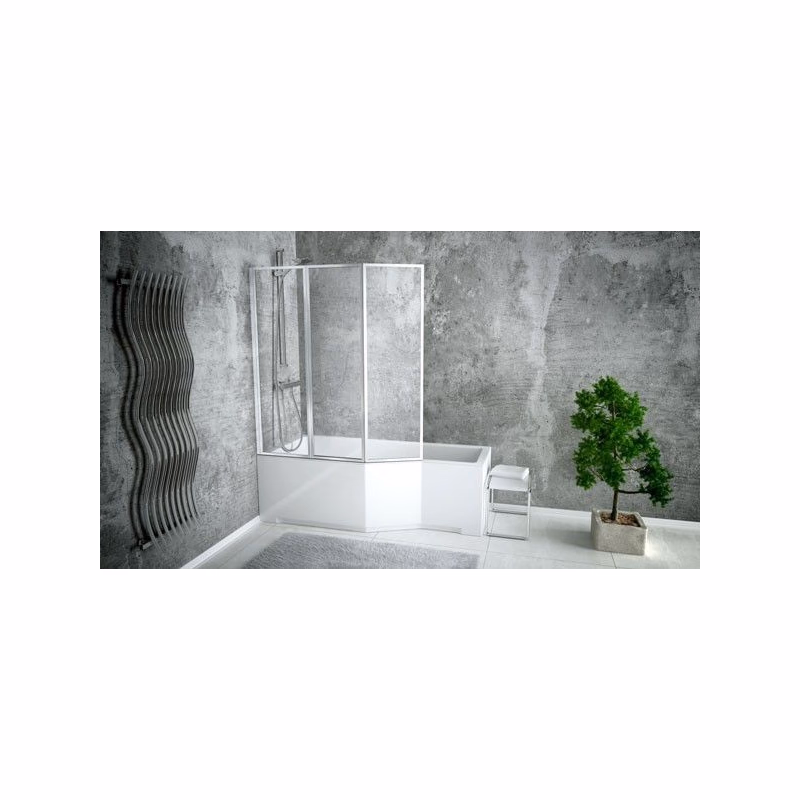 BESCO - Asymetrická vaňa ESTE - Rozmer vane - 150 × 75 cm, Spôsob prevedenia - Ľavé VANEST15L + OLVPINOZ