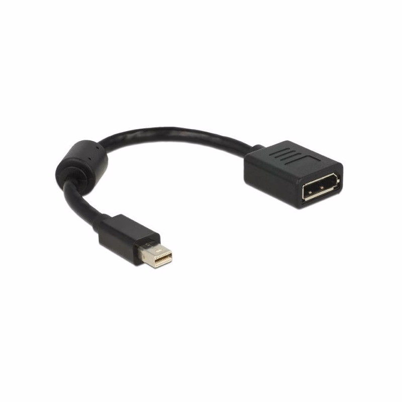 Delock adaptér mini Displayport samec > Displayport samica, čierny