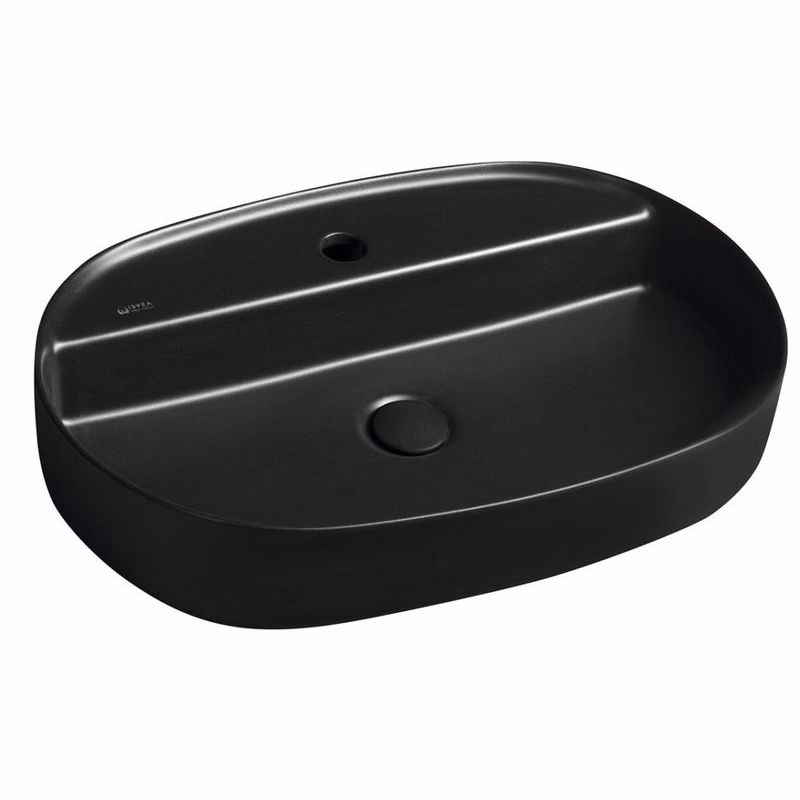 ISVEA - INFINITY OVAL keramické umývadlo na dosku, 60x40cm, čierna matná 10NF65060-2N