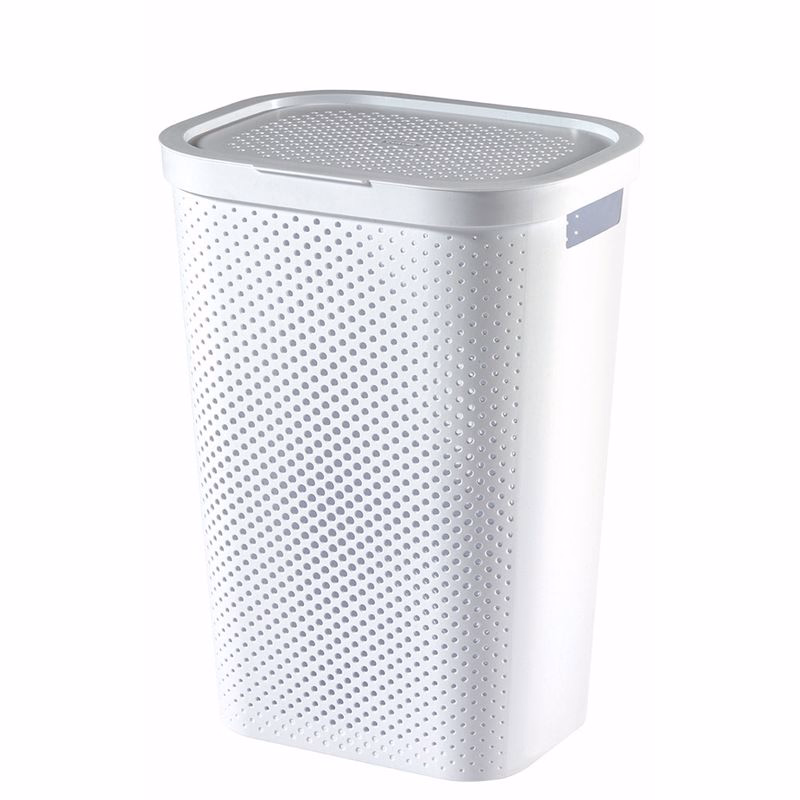 CURVER Kôš na špinavú bielizeň INFINITY DOTS 60L | biela