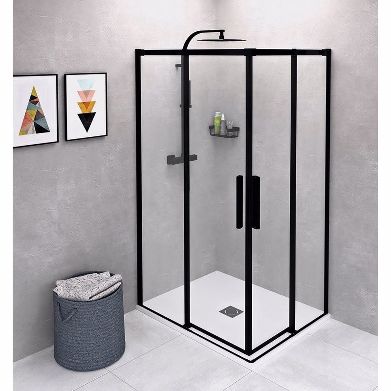 POLYSAN - ALTIS BLACK obdĺžniková sprchová zástena 900x800 L/P varianta, rohový vstup AL1592BAL1582B